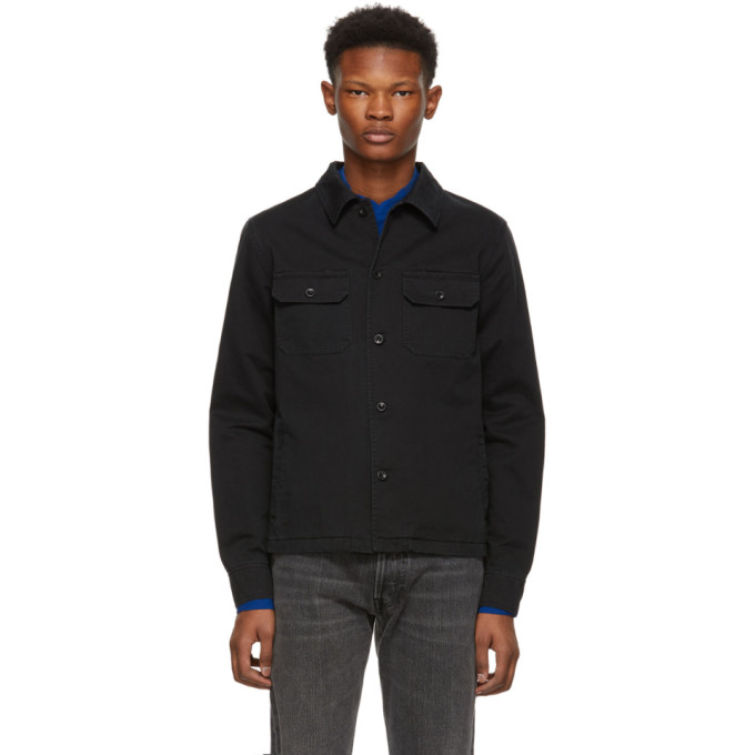 Maison Margiela ブラック ギャバジン シャツ