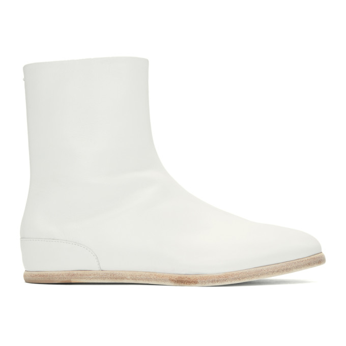 performance sportswear recognized brands 100% top quality Maison Margiela White Flat Tabi Boots performance sportswear recognized brands 100% top quality Maison Margiela White Flat Tabi Boots