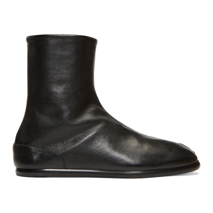 Maison Margiela Black Flat Tabi Boots