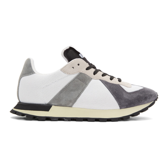 Maison Margiela White & Grey Replica Runner Sneakers