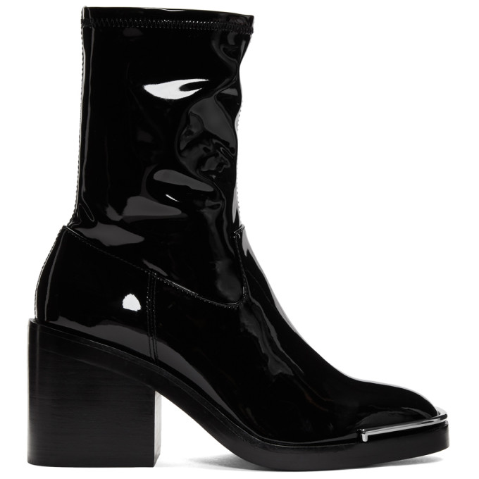 Alexander Wang Black Vinyl Hailey Boots
