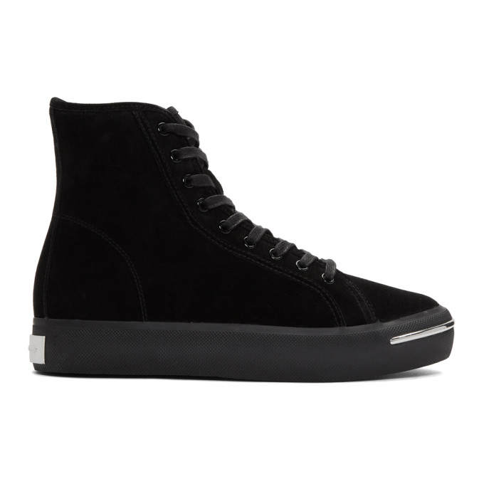 Alexander Wang Black Suede Pia High Sneakers