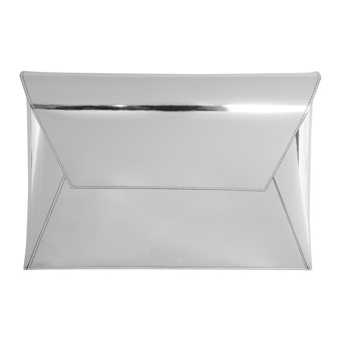 MM6 Maison Martin Margiela Silver Fold Over Clutch