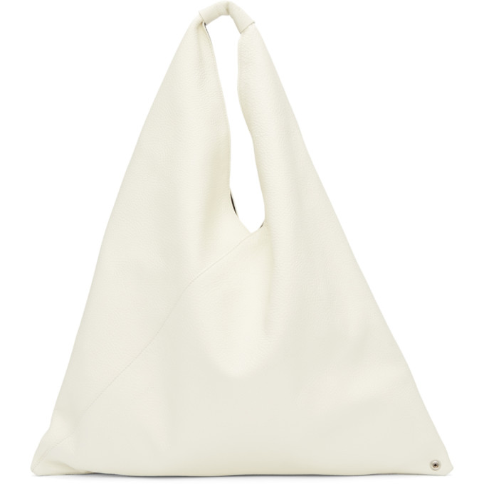 MM6 Maison Martin Margiela White Leather Regular Tote