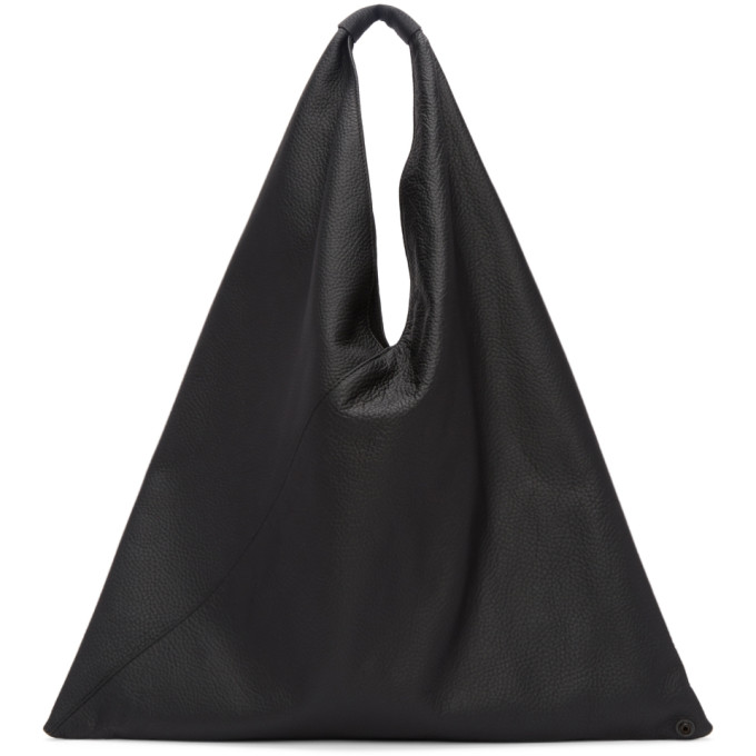 MM6 Maison Martin Margiela Black Regular Leather Tote