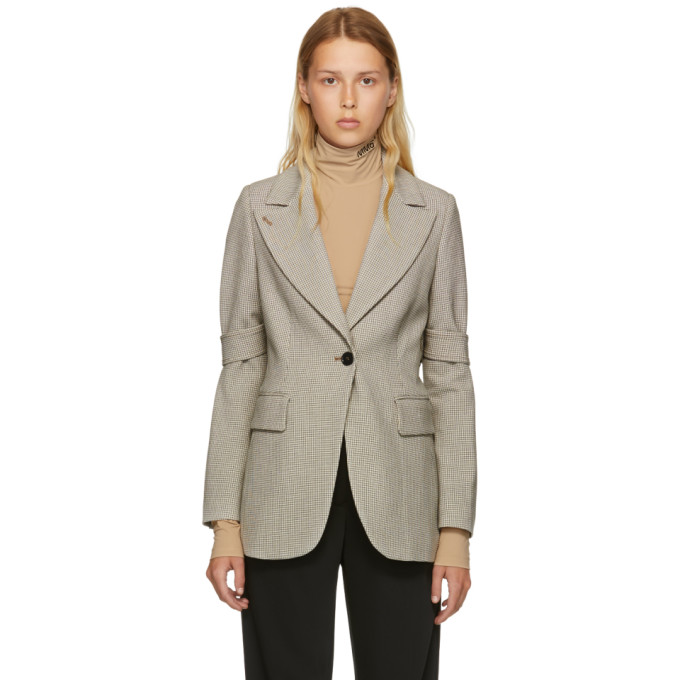 MM6 Maison Martin Margiela Multicolor Check Bonded Jersey Blazer
