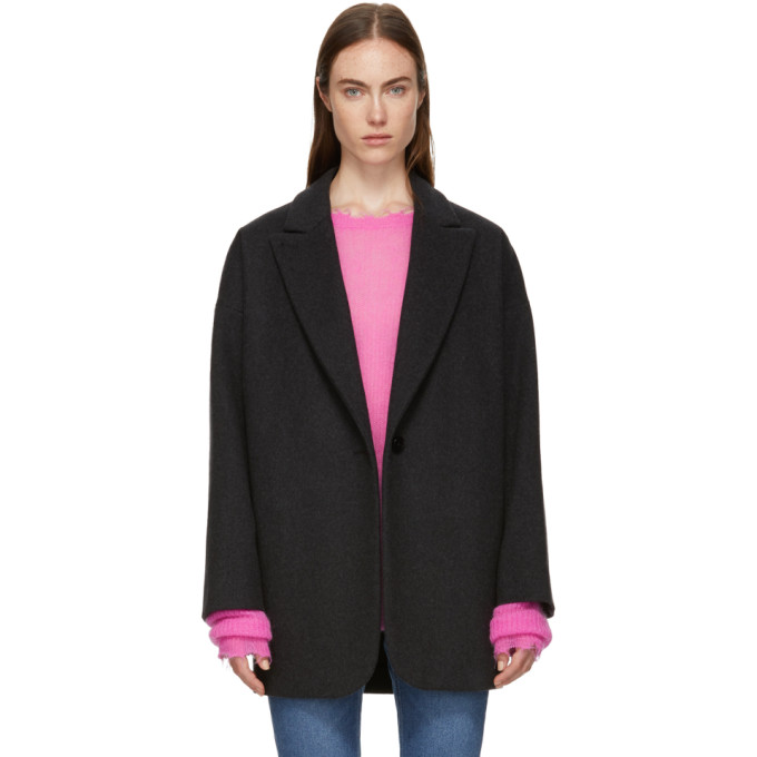 MM6 Maison Martin Margiela Grey Wool Coat