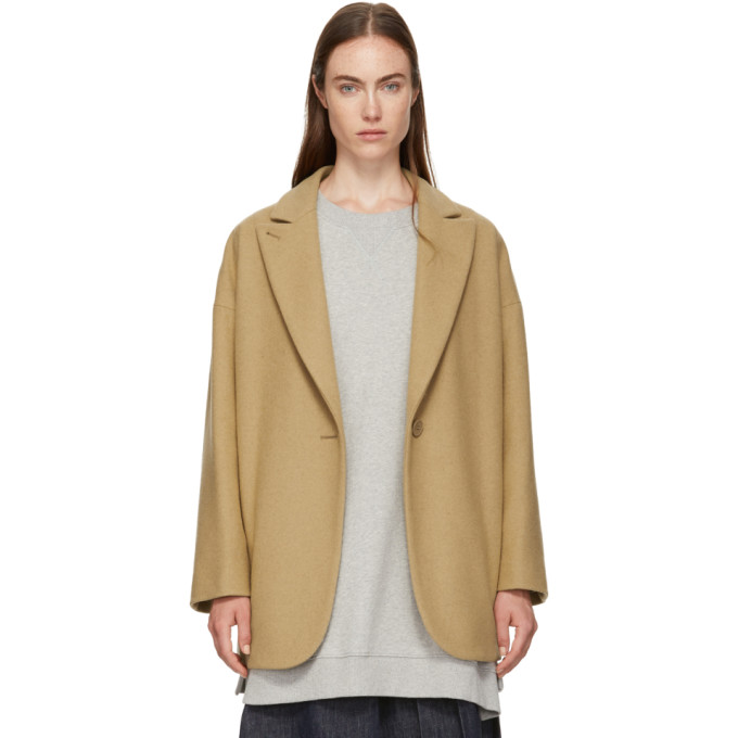 MM6 Maison Martin Margiela Beige Wool Coat