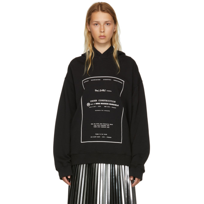 MM6 Maison Martin Margiela Black 'Under Construction' Hoodie