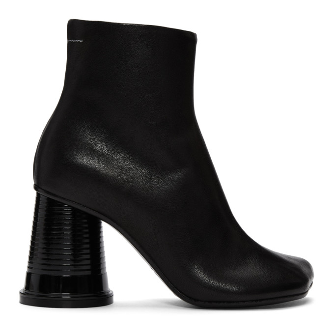MM6 Maison Martin Margiela Black Cup Heel Boots