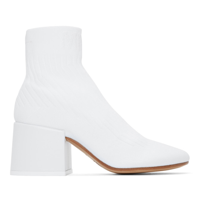 MM6 Maison Martin Margiela White Sock Ankle Boots