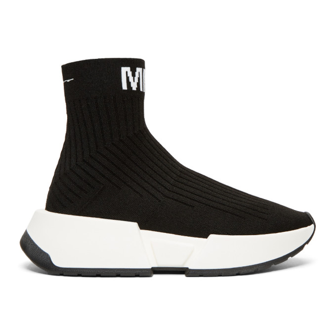 MM6 Maison Martin Margiela Black Sock High-Top Sneakers