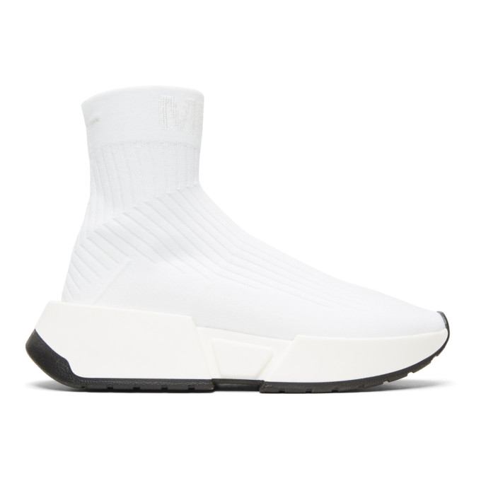 MM6 Maison Martin Margiela White Sock High-Top Sneakers