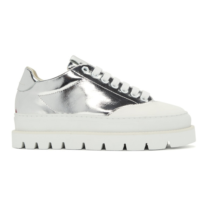 MM6 Maison Martin Margiela Silver & White Platform Sneakers