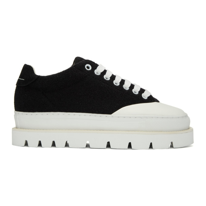 MM6 Maison Martin Margiela Black Wool Platform Sneakers