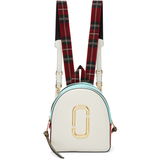 MARC JACOBS White & Blue 'The Pack Shot' Backpack