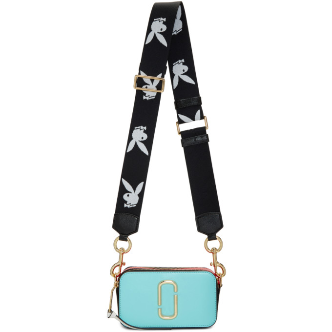 MARC JACOBS MARC JACOBS BLUE AND BLACK SNAPSHOT BAG