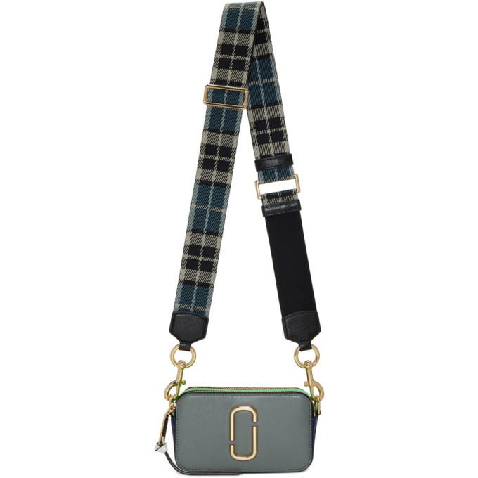 Marc Jacobs Grey & Blue Snapshot Bag