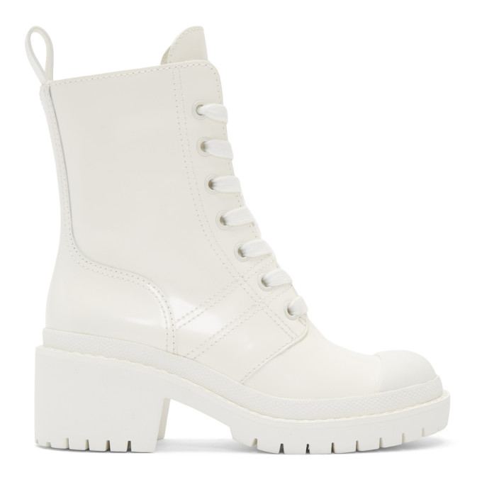 Marc Jacobs White Bristol Laced Up Boots
