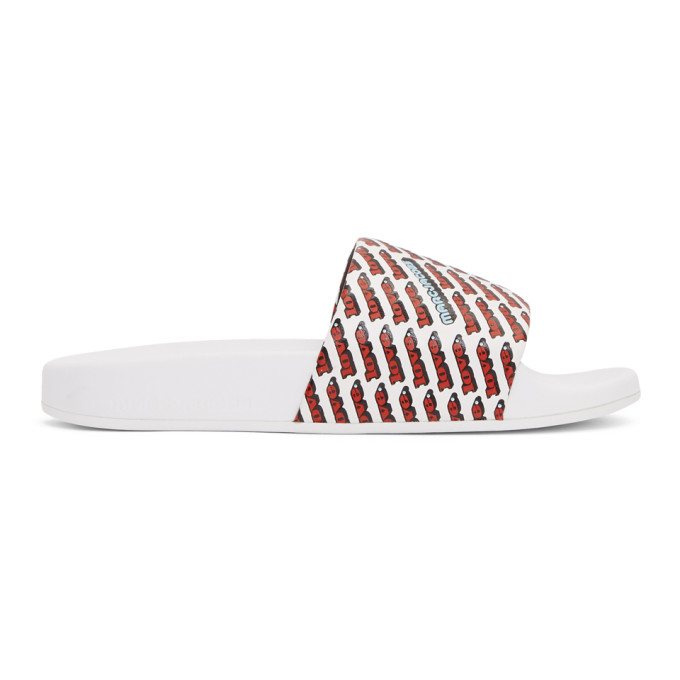 Marc Jacobs White 'Love' Aqua Slides