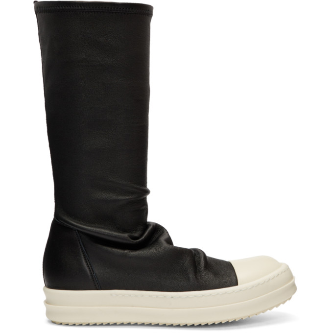 Rick Owens Black Glitter Stocking Boots