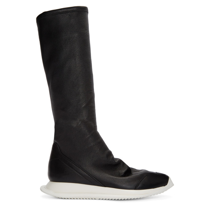 Rick Owens Black Oblique Sock Boots