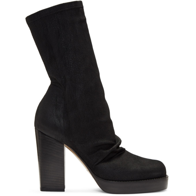 Rick Owens Black Chunky Sock Boots