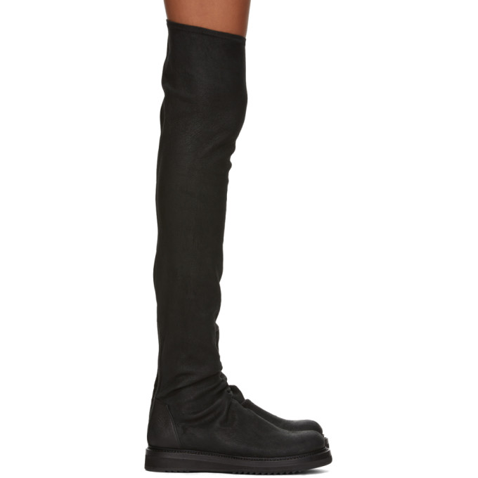 Rick Owens Black Stocking Creeper Boots