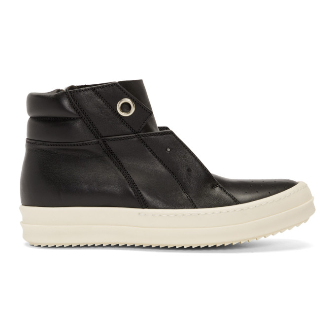 Rick Owens Black Island Dunk High-Top Sneakers