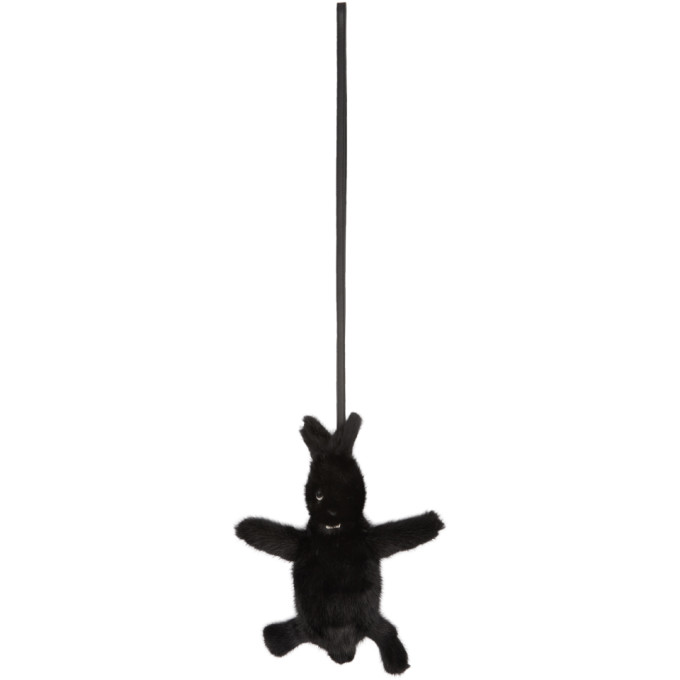 Rick Owens Black Mink Bunny Pouch