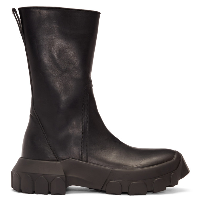 Rick Owens Black Tractor Boots