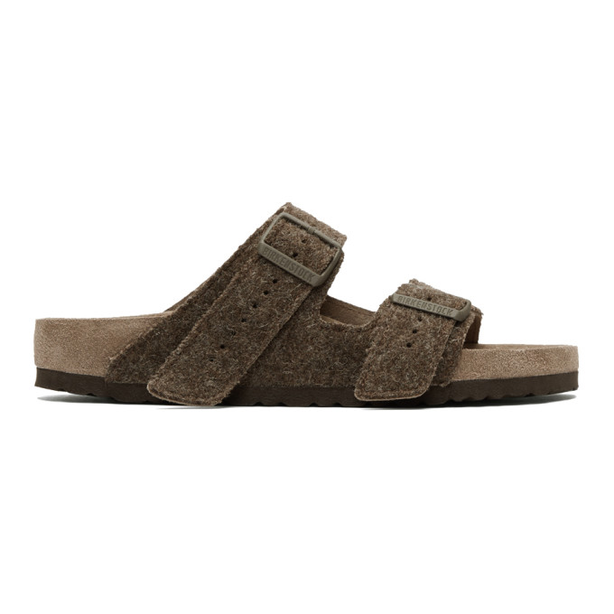 Rick Owens Brown BIRKENSTOCK Edition Wool Arizona Sandals