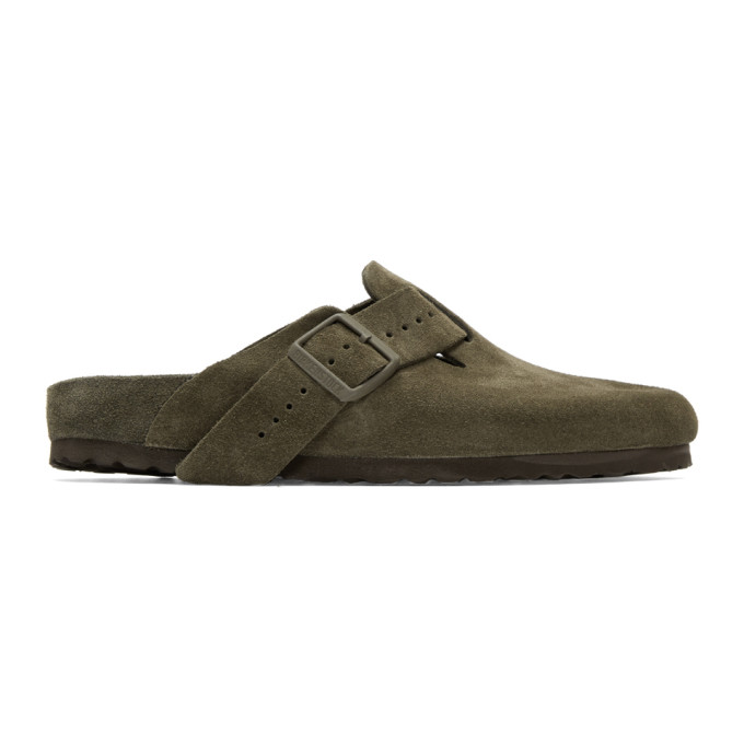 Rick Owens Taupe BIRKENSTOCK Edition Suede Boston Slip-On Loafers