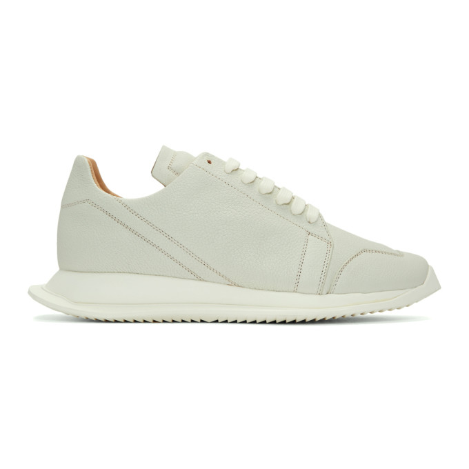 Rick Owens White Oblique Sneakers