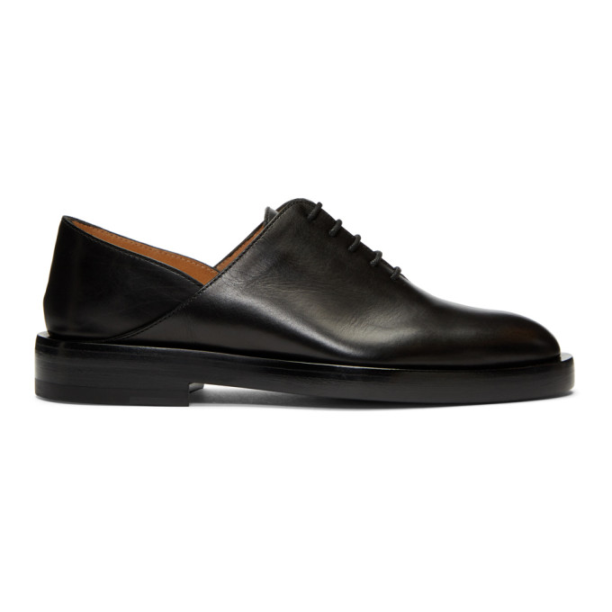 Jil Sander Black Folded Lace-Up Oxfords