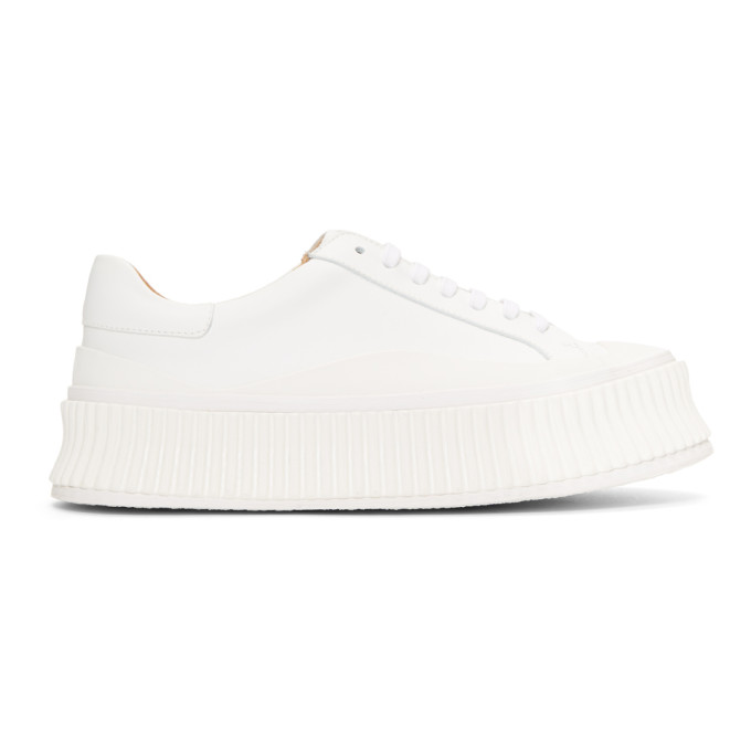 Jil Sander White Chunky Platform Sneakers