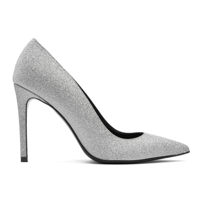 Balmain Silver Daphne Glitter Pumps