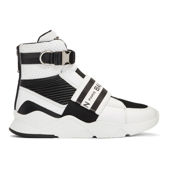 Balmain Black & White Exton Sneakers