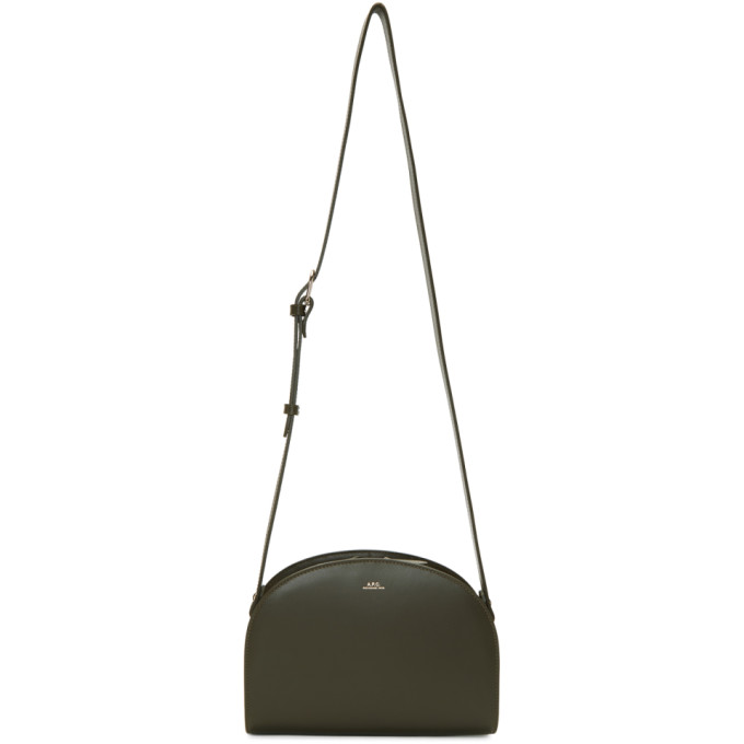 A.P.C. Green Croc Half Moon Bag