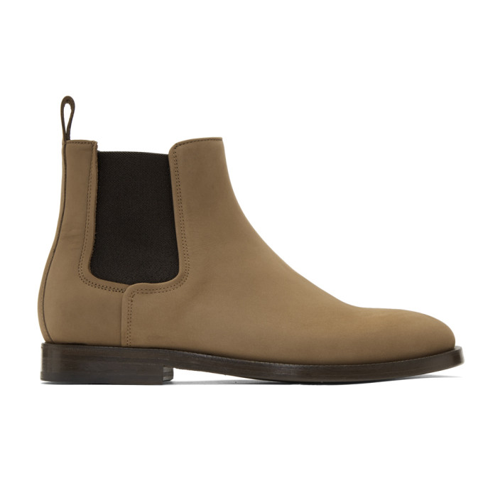 Lanvin Brown Nubuck Chelsea Boots