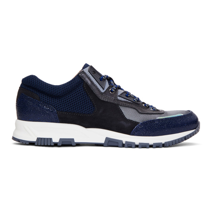 Lanvin Grey & Blue Running Sneakers