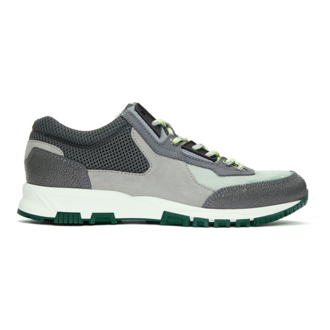 Lanvin Grey & Green Running Sneakers