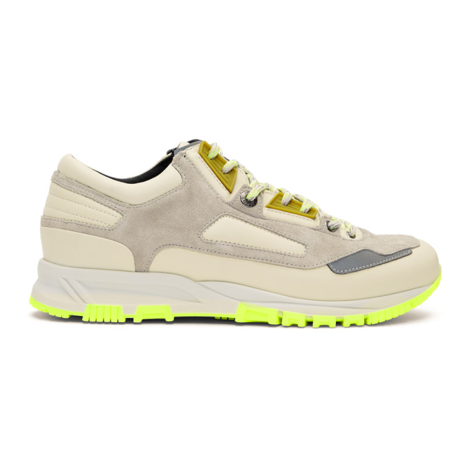 Lanvin Beige & Green Neon Sneakers