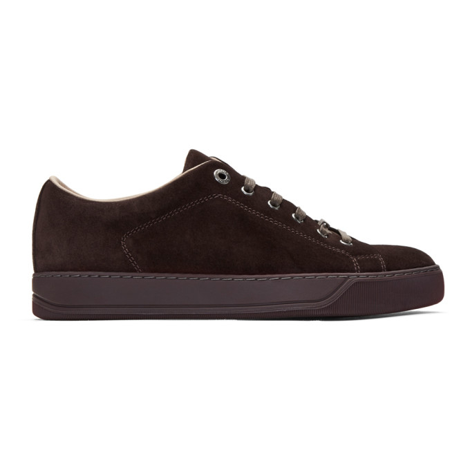 Lanvin Burgundy Suede Sneakers