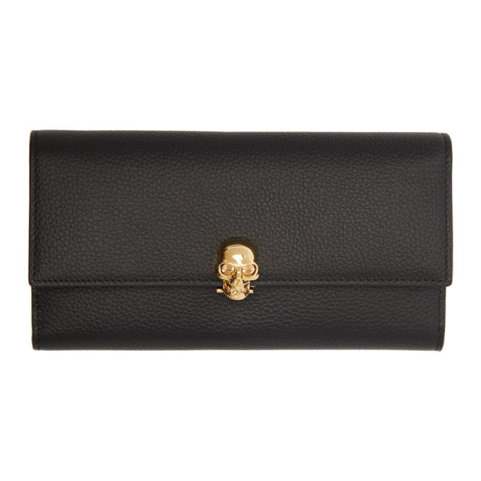 ALEXANDER MCQUEEN ALEXANDER MCQUEEN BLACK AND GOLD SKULL WALLET