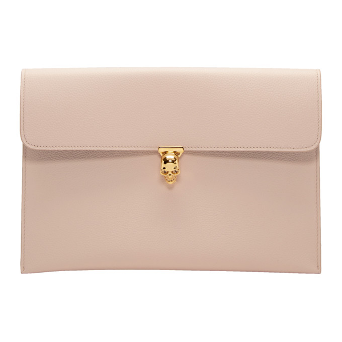 Alexander McQueen Beige Skull Clutch