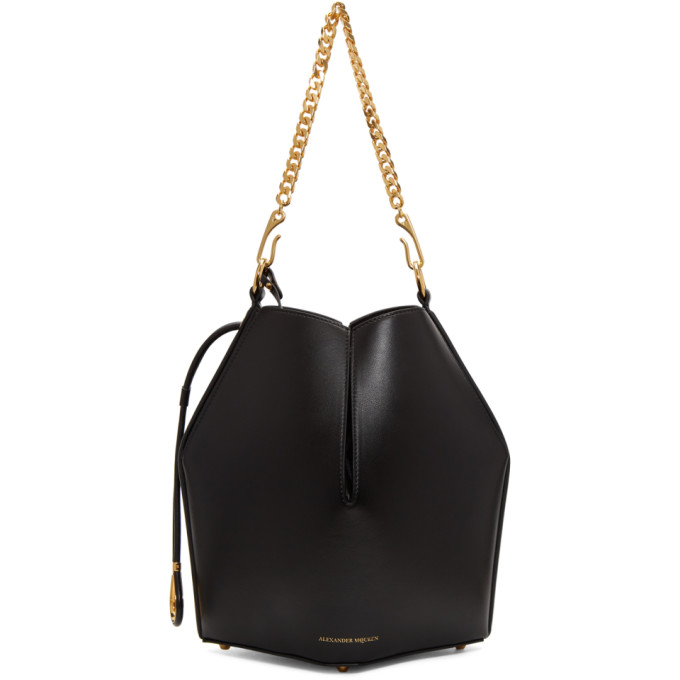Alexander McQueen Black Chain Bucket Bag