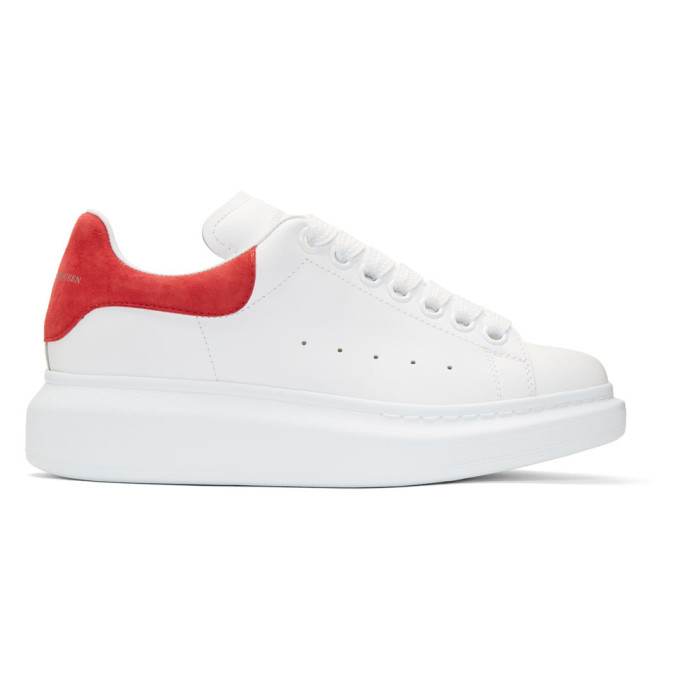 Alexander McQueen White & Red Oversized Sneakers