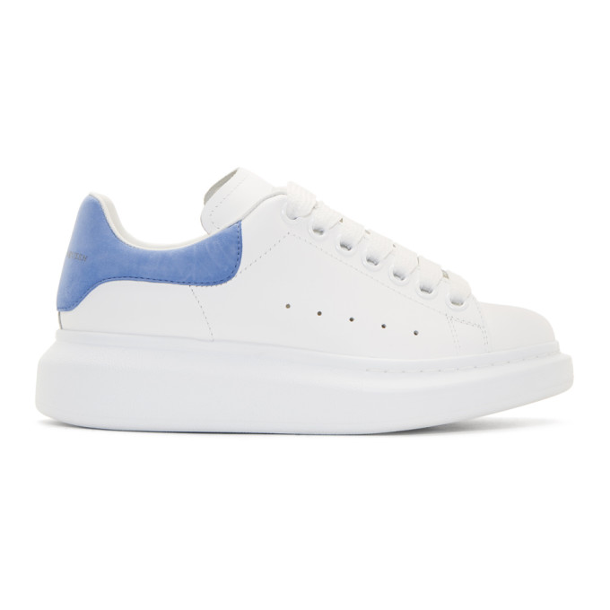 Alexander McQueen White & Blue Oversized Sneakers