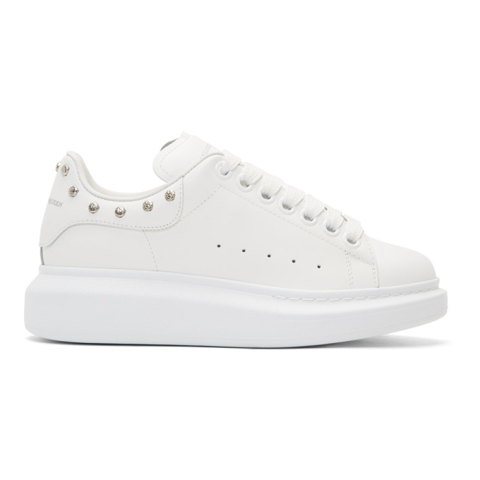 Alexander McQueen White Studded Oversized Sneakers
